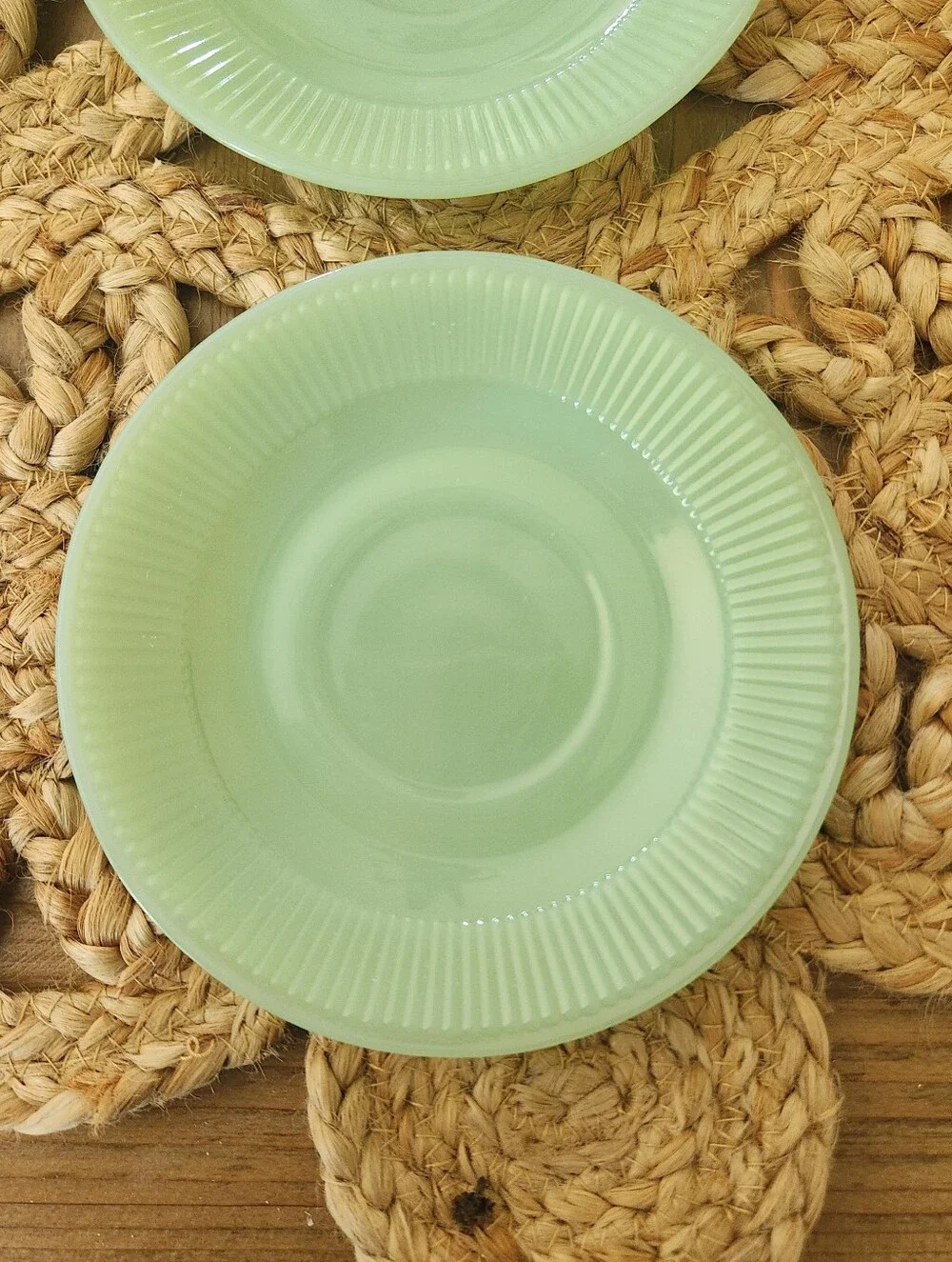 Jadeite Ceramic Dessert Plates - Set of 3